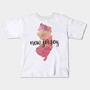new jersey - calligraphy and abstract state outline Kids T-Shirt